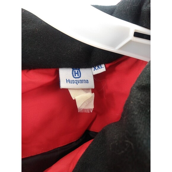 HUSQVARNA Men's Motorcycle Racing Team Jacket 2X Large Red White  Hooded Lined - Picture 5 of 10